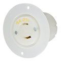 Hubbell Wiring Device-Kellems Locking Devices, Twist-Lock®, Industrial, Flanged Receptacle, 15A 2-Pole 2-Wire Non Grounding, L1-15R, Screw Terminal, White HBL7526C
